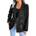 Fashionable Women's European And American Loose-fitting Blazer, Black 2025 Casual Corduroy Small Suit, New Blue Cotton_ecoleips.com