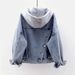 Casual Women's Denim Jacket With Hood, Loose Fit Short Coat, Spring Autumn Fashion Outerwear With Large Pockets, Versatile Top_ecoleips.com