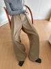 K New Design Versatile High Waist, Floor Dragging, Wrinkled Wide Leg Pants. No Belt_ecoleips.com