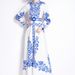 Elegant Floral Print Long Dress For Women Retro Artistic Style Single Breasted Waist Cinching New Spring French Court Look_ecoleips.com