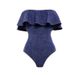 Vintage Denim One-Piece Swimsuit For Women – High-Waisted Tummy Control With Detachable Skirt_ecoleips.com