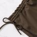 Women's Clothing Drawstring V Neck Short Sleeve Split Swimsuit Women's Conservative Beach Bikini Hot Spring Swimsuit_ecoleips.com