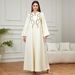 Elegant Beaded Embroidered Long Robe Women's Loose Ethnic Style Dress Fashionable Graceful Foreign Trade Skirt_ecoleips.com