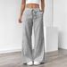 2025s 2025 Spring/Summer New Comfortable Casual Drawstring Pocket Slimming Striped Wide-leg Pants_ecoleips.com