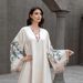 SW037 Middle East Cross Border Muslim Ladies Robe V Neck Embroidered Tassel Temperament Arabic Dress Abaya_ecoleips.com