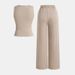 Elegant Women's Summer Blazer & Wide-Leg Pants Suit - Breathable Polyester Business Office Wear Set (Black/Light Gray/Light Khaki)_ecoleips.com