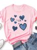Women Cowboy Heart Print T-Shirt For Valentine's Day Gifts Fashion Crew Neck Short Sleeve T-Shirt Casual Women's Clothing_ecoleips.com