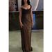 Women's Clothing Spring And Summer New Split Gold And Silver Silk Dress INS Leisure Gathering Slim Fit Dress Women_ecoleips.com