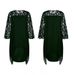 Aria Basics Aria Basics 2025 European And American Lace Splicing Three-quarter Sleeve Irregular Hem Chiffon Plus-size Dress In Stock_ecoleips.com