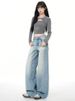 American Retro Straight-leg Wide-leg Jeans For Women, Early Spring 2026 New Model, Light Blue, Loose, Slimming,_ecoleips.com