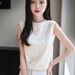 2025 Model New Chinese Style Ruffled Collar Sleeveless Vest Women, Lace Inner Top, Stylish And Sweet Knitwear For Women_ecoleips.com
