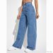 Foreign Trade American Style High Waist Straight Jeans Women's Spring And Autumn New Small Size Loose Draped Solid Color_ecoleips.com