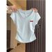Women's V-Neck Side-Pleated T-Shirt – Slim Fit, Waist-Defining, Trendy Summer Top In Soft Pink & More_ecoleips.com