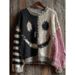 Thick Knit Fabric 3D Digital Print Men's And Women's Crew Neck Sweatshirt Striped Top Women's Sweatshirt_ecoleips.com