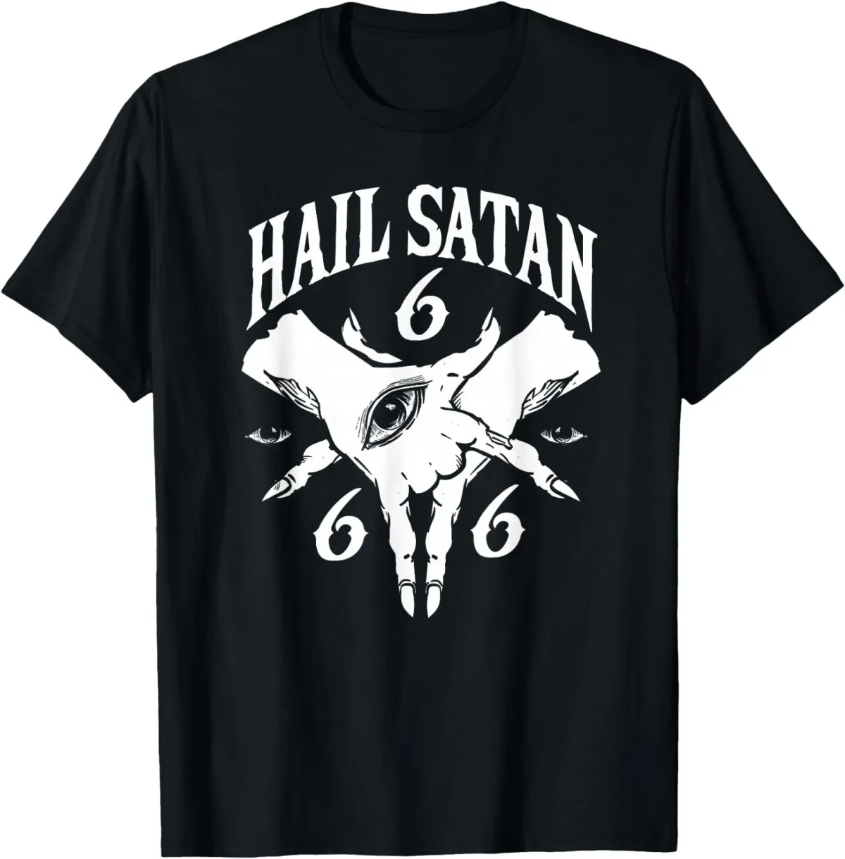 Women's T-Shirts Hail Satan Evil Devil Occult Satanic Pentagram Unholy 666 T-Shirt_ecoleips.com