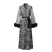 Aria Basics Cross-border European And American Wildberries Lace Long-sleeve Zebra Print Pearl Chiffon Home Wear Robe 3588_ecoleips.com
