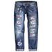 Women's Clothing Slim Fit Printed Denim Trousers For Women Fashionable_ecoleips.com