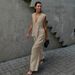 Women's Clothing Cotton V Neck Sleeveless Top Vest Trousers Suit Pure Color Temperament Commuter Two Piece Suit_ecoleips.com