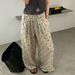 Suitable For All Seasons Color-Block Polka Dot Floor-Length Cotton Linen Wide-Leg For Women 2025 Summer New European Style Casual Pants Trendy_ecoleips.com