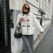 Elegant Cashmere Cardigan With Metal Lock Design – Women's Autumn & Winter Fashion Coat (S-XL, White/Brown)_ecoleips.com