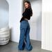 European And American Cross-border 2025 Vintage High-waisted Workwear Jeans For Women, Wide-leg, Floor-length,_ecoleips.com
