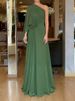 Sexy Slant Shoulder Long Sleeve Chiffon Dress Elegant Flower Dimensional Waist Long Dress Women Fashion Hight Waist Gowns Dress_ecoleips.com