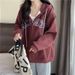 American Retro Zip-up Thin Sweatshirt Women, Spring And Autumn, Loose Long-seved Hooded Top For Students, European_ecoleips.com