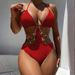 2025 New European And American Lace-up Sexy Hollow Bikini One-piece Swimsuit Women's Pure Desire Wind Beach Hot Spring Swimsuit_ecoleips.com