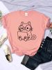 Careful Study Of Work Cat Sketches Women T-Shirt Personality Trend Casual Tee Clothing Street Creative Tops Female Short Sleeve_ecoleips.com