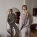 New Knitted Solid Color Turtleneck Zipper Pullover Sweater Long Casual Pants Suit Women_ecoleips.com
