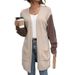 Autumn Women's Long-Sleeved Color-Block Sweater Cardigan Jacket_ecoleips.com