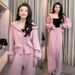 Women's Fashion Set Spring Autumn Loose Hooded Sweatshirt Wide Leg Pants Casual Two-Piece Suit For Plus Size_ecoleips.com