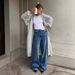 Women's Long Mink Cashmere Cardigan Robe Style Loose Fit Knit Sweater American Style For Autumn Winter_ecoleips.com