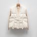 New Down Vest 90 Down Casual Autumn And Winter Light And Simple Solid Color V-neck Loose Coat_ecoleips.com