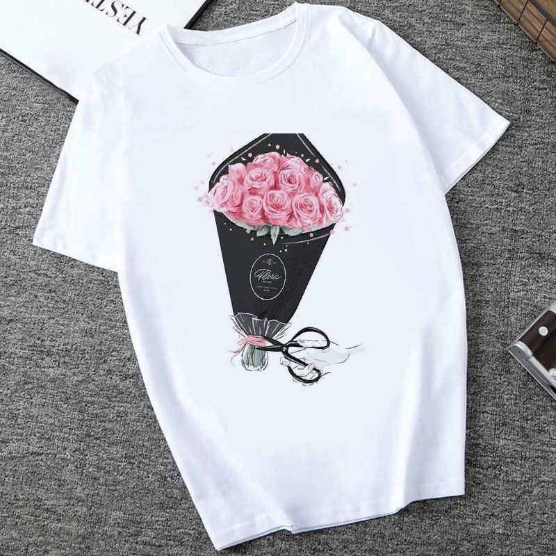 Women's Printed T-shirt Short Sleeves_ecoleips.com