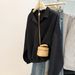 Real Shot Of Solid Color V-neck Polo Shirt, Thin Sweatshirt For Women, Spring And Autumn, Plus Size, Loose Fit, Korean_ecoleips.com