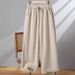 Suitable For All Seasons Cotton Wide-Leg For Women Zen Clothing Autumn High-Waist Draped Linen Cropped Plus Size Tai Chi Drawstring Straight-Leg_ecoleips.com