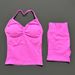 2 Pieces Sports Set Women Backless Halter Tops Fitness Tank Top High Waist Seamless High Stretch Shorts Gym Workout Sets_ecoleips.com