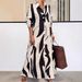 New Product Long Sleeved Printed Loose Elegant Dress_ecoleips.com