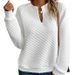 Autumn Women's Solid Color Deep V-Neck Collar Long-Sleeve Casual Hoodie_ecoleips.com
