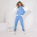 Women's Casual Colour Block Set: Stylish Zippered Contrast Hoodie Sports Lace-up Pants Two-piece Set_ecoleips.com