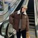 Retro Vintage Quilted Jacket With Faux Shearling Collar, Winter Warm Short Padded Coat, Thickened Polyester Outerwear For Women & Teens_ecoleips.com