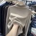 Double-Layer Velvet & Sequin Semi-Turtleneck Top – Slim Fit Long Sleeve Base Layer (Women’s, Stretch Comfort, M-2XL, Casual & Party Wear)_ecoleips.com