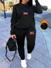 Women's Autumn And Winter Hip-hop Casual Street London Pattern Printed Round Neck Sweatshirt+sweatpants Set-527_ecoleips.com