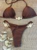 Women's Sexy Solid Color Bikini Set 2-Piece Cross-Over Swimsuit For Summer Vacation_ecoleips.com