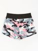 Women Green Camo High Waist Biker Shorts, Black Wide Waistband Stretch Sport Workout Shorts Gym Fitness Running Hot Pants_ecoleips.com
