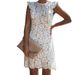 Women'S Lace Round Neck Splicing Sleeveless Dress_ecoleips.com