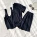 Women's Waffle Knit Short Sleeve T-Shirt & Wide Leg Shorts 3-Piece Set - Casual Loungewear Outfit_ecoleips.com