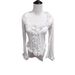 Women's Pure Alluring U Neck Brushed Lace Trim Flared Sleeve Knit Top Slim Fit Autumn Top Flattering Inner Layer_ecoleips.com