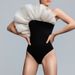 Women's Clothing New One Piece Swimsuit Exaggerated Mesh Splicing Solid Color Sexy Beach Vacation One Piece Swimsuit Female_ecoleips.com